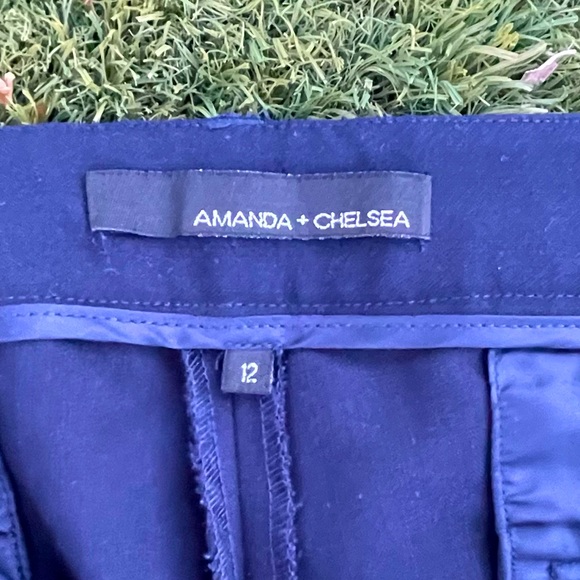 Navy Amanda + Chelsea Straight-Leg Business Slacks Pants, Women’s Size 12 - Picture 3 of 5